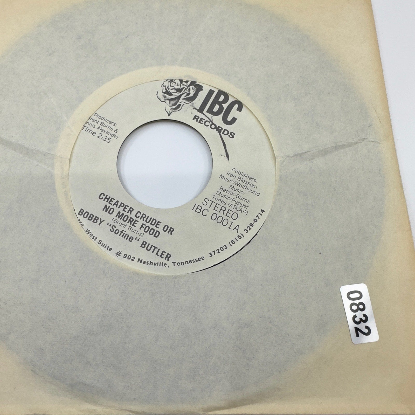 IBC Records Bobby "Sofine" Butler -Bobby's (Nervous) Breakdown- LP, Vinyl Record