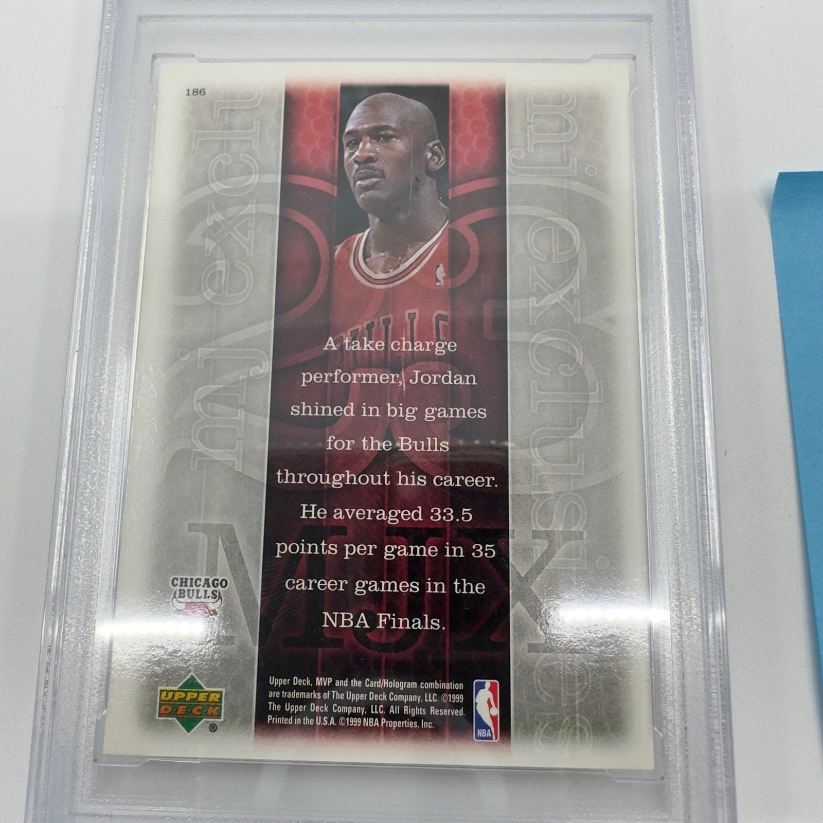 1999-00 Upper Deck MVP #186 - MJ Exclusives Michael Jordan Chicago Bulls- Graded