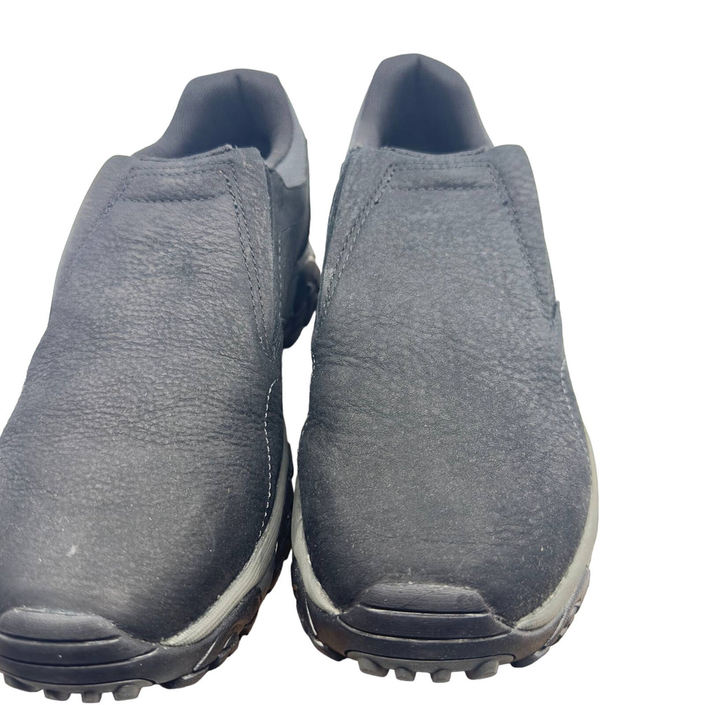 Merrell Mens Moab Adventure Moc Hiking Leather Slip On Shoes Black Size 9