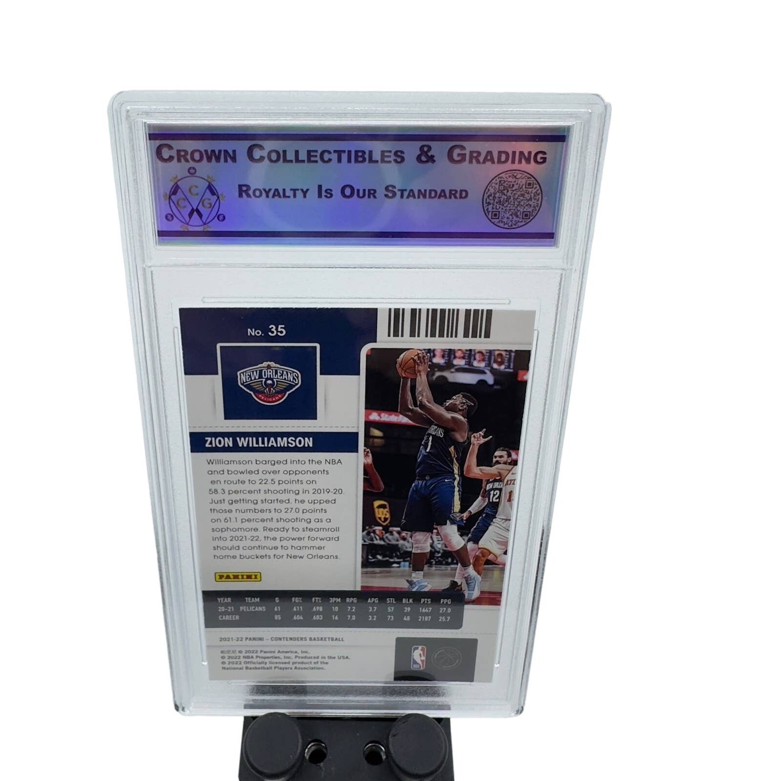 2021-22 Panini Contenders Season Ticket #35 Zion New Orleans Pelicans 9.5 Graded
