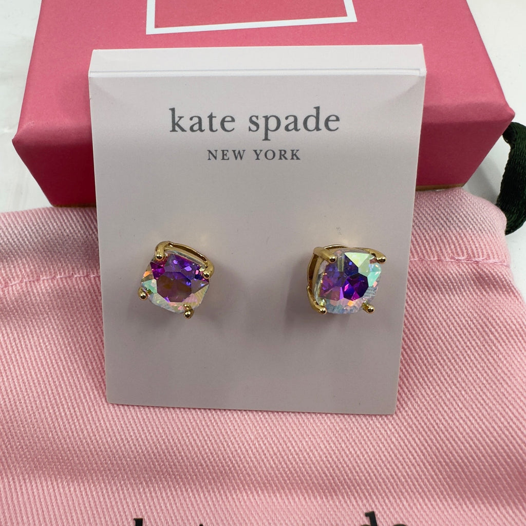 Kate Spade Womens Mini Small Square Stud Earrings AB Gold WBRUD847