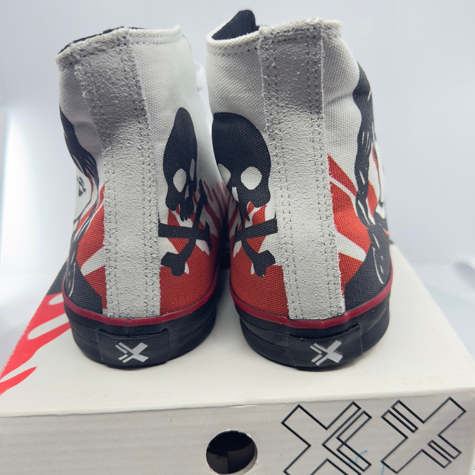 Blanx Mens Blanx Erre Fire Canvas Sneakers High Top White/Black Size 9.5 187155