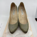 Jimmy Choo 247 Aimee Pump Stiletto Heels Pointed Toe Light Bronze Size 8