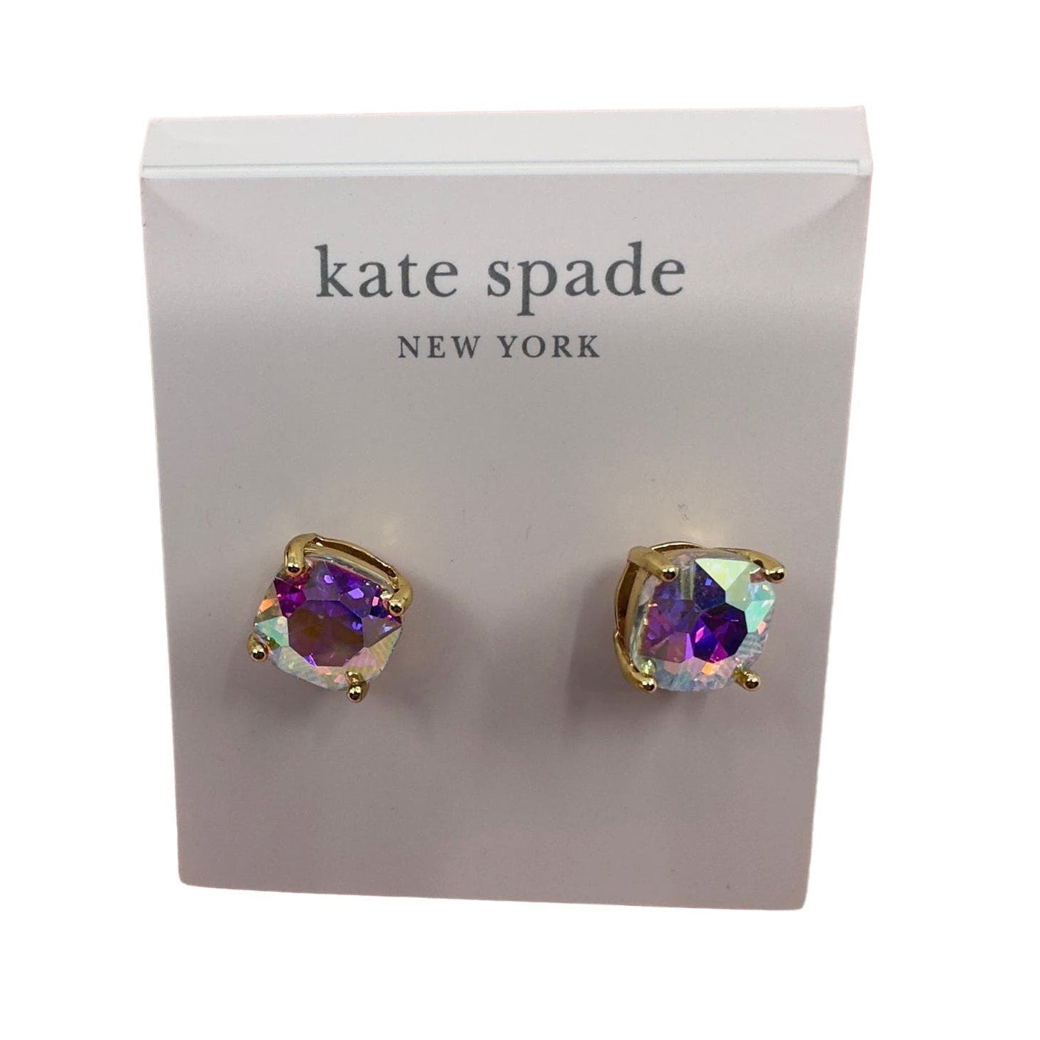 Kate Spade Womens Mini Small Square Stud Earrings AB Gold WBRUD847