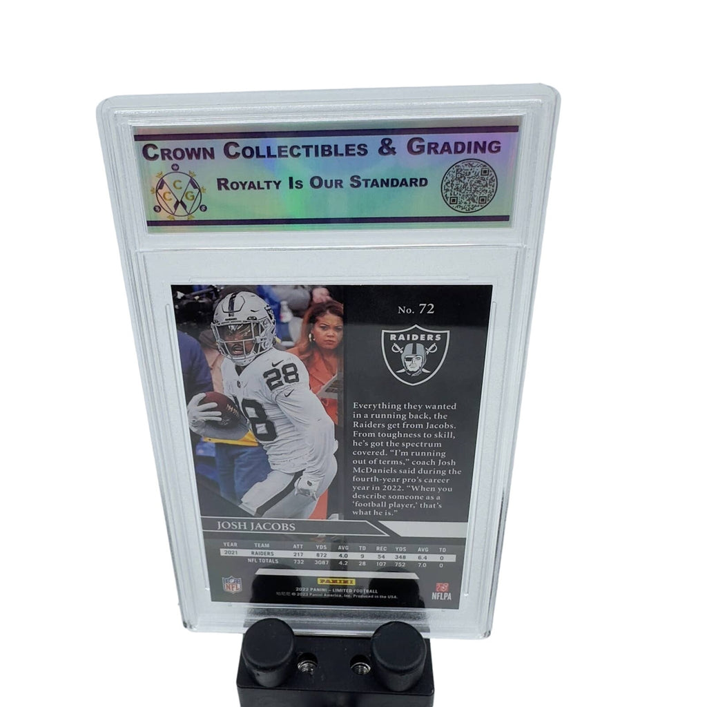 2022 Panini Limited Football #72 Josh Jacobs - Las Vegas Raiders Graded MINT 9.0