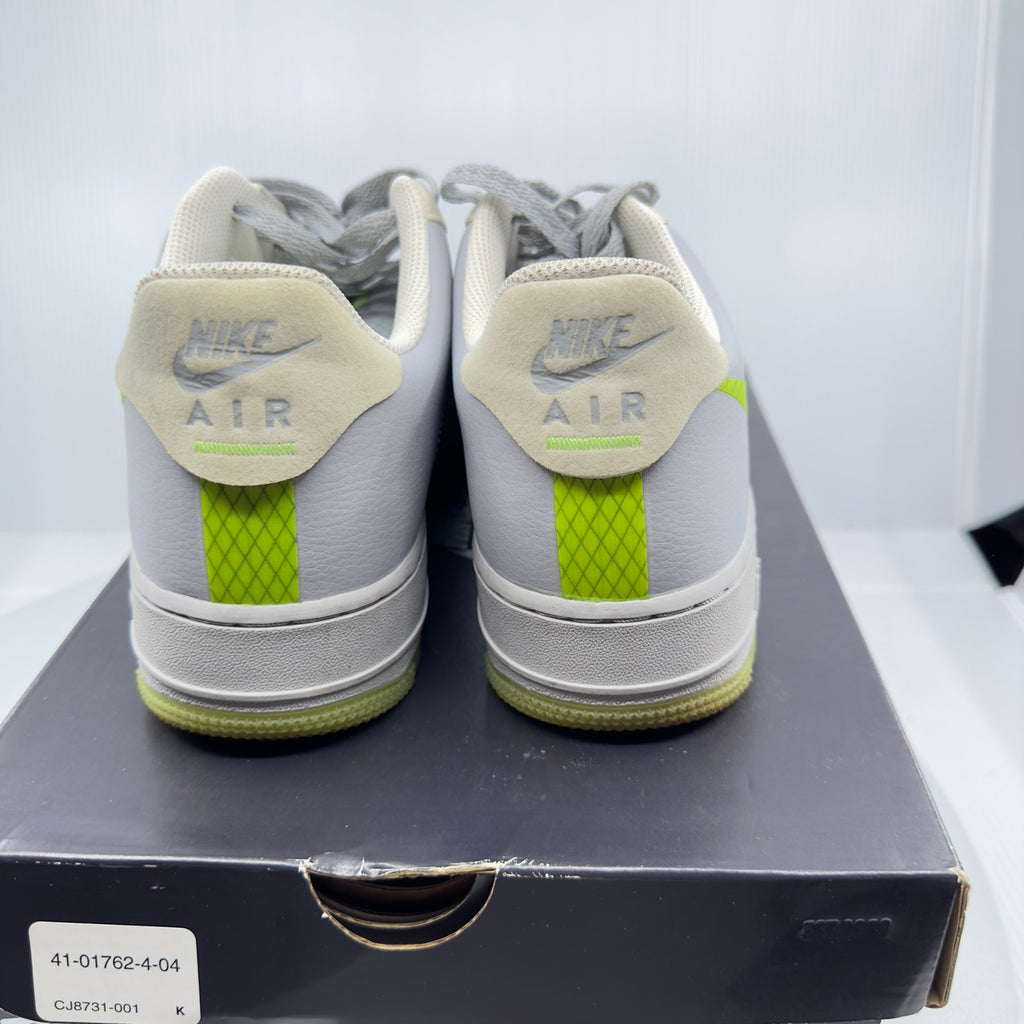 Nike Mens Air Force 1 07 LV8 3 Low Volt Sneakers Gray/Neon Green Size 9 CD0888-002