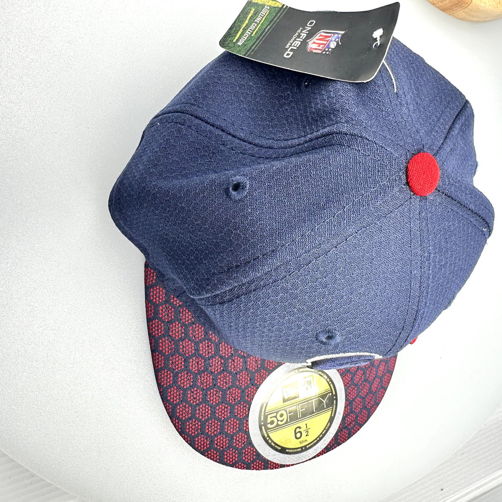 New Era Hat Houston Texans NFL 59Fifty Flat Bill Navy Blue Size 6 1/2 / Medium
