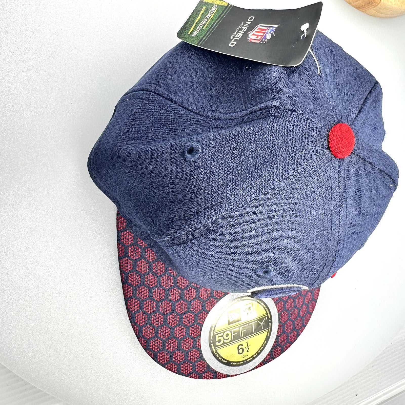 New Era Hat Houston Texans NFL 59Fifty Flat Bill Navy Blue Size 6 1/2 / Medium