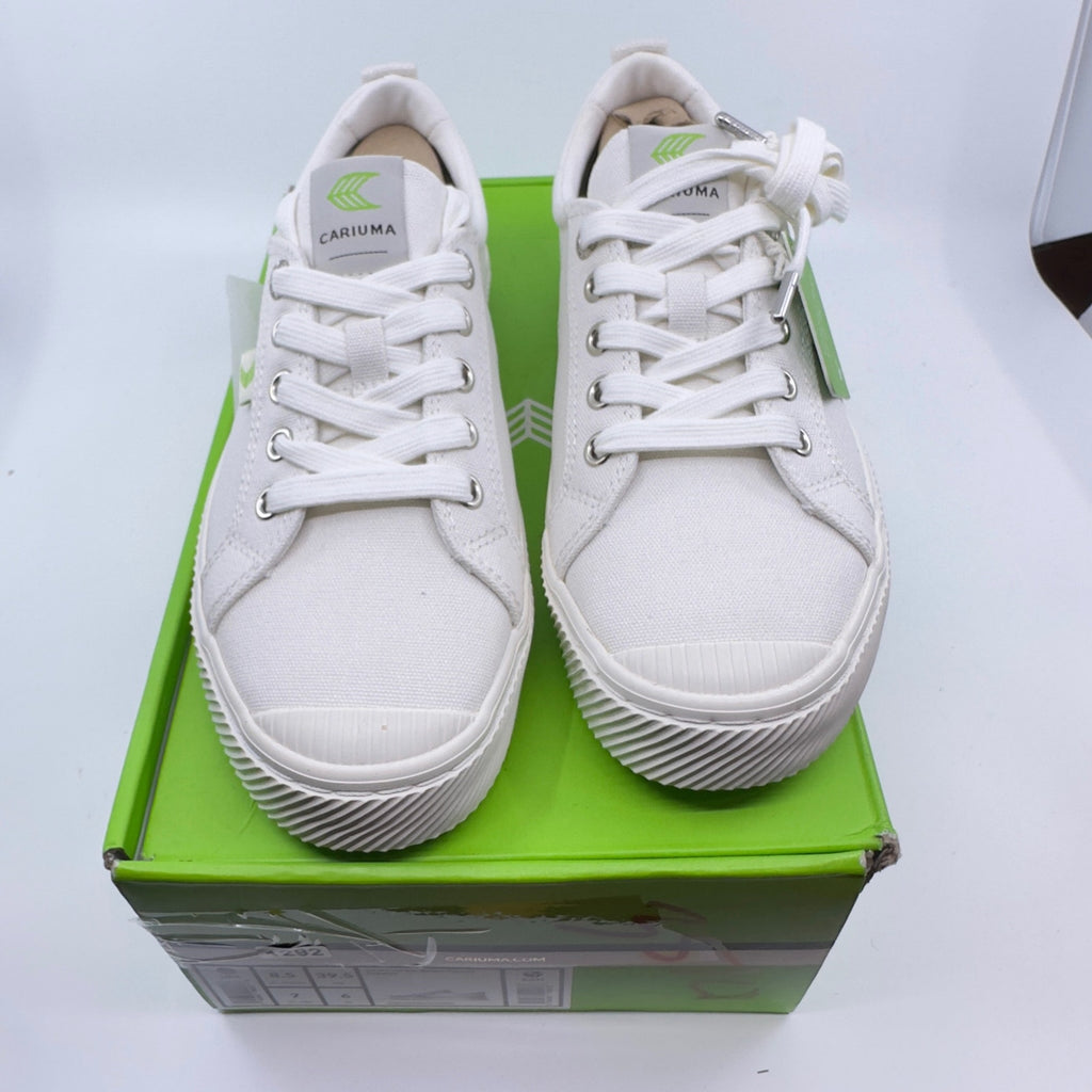 Cariuma Unisex Oca Low Canvas Sneaker Casual Shoes Lace-Up Off-White Size 7/8.5
