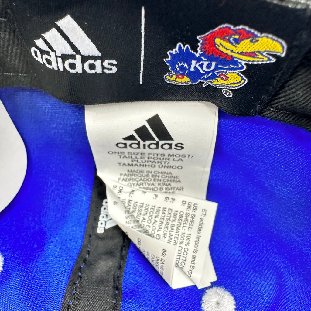 Adidas Men's Hat Flat Brim Snap University of Kansas Jayhawks Blue OSFM