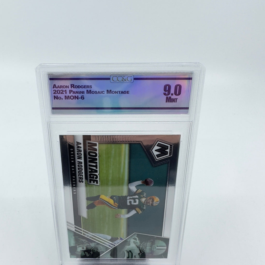 2021 Panini Mosaic Montage Football Aaron Rodgers Packers MINT Grade 9