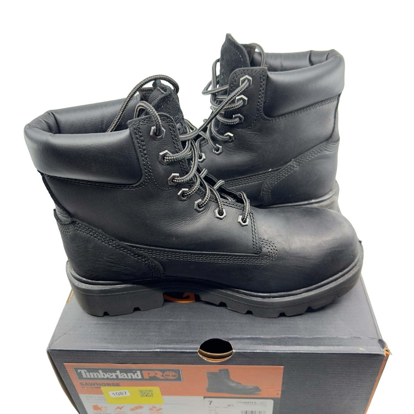 Timberland PRO Sawhorse 6" Composite Safety Toe Work Boots Black Mens Size 7