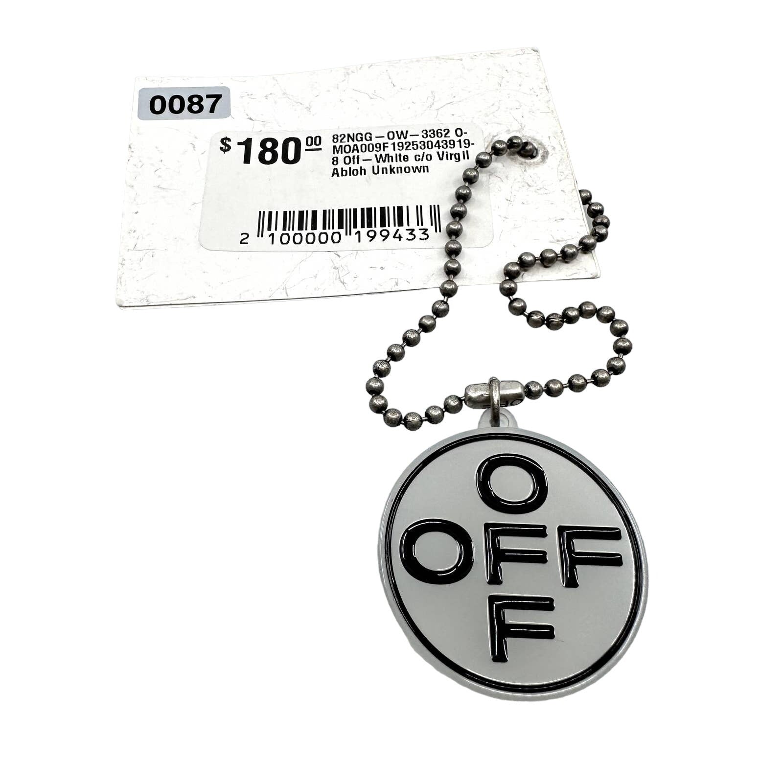 Off-White C/o Virgil Abloh Off Cross Bracelet Embossed Logo Silver Transparent