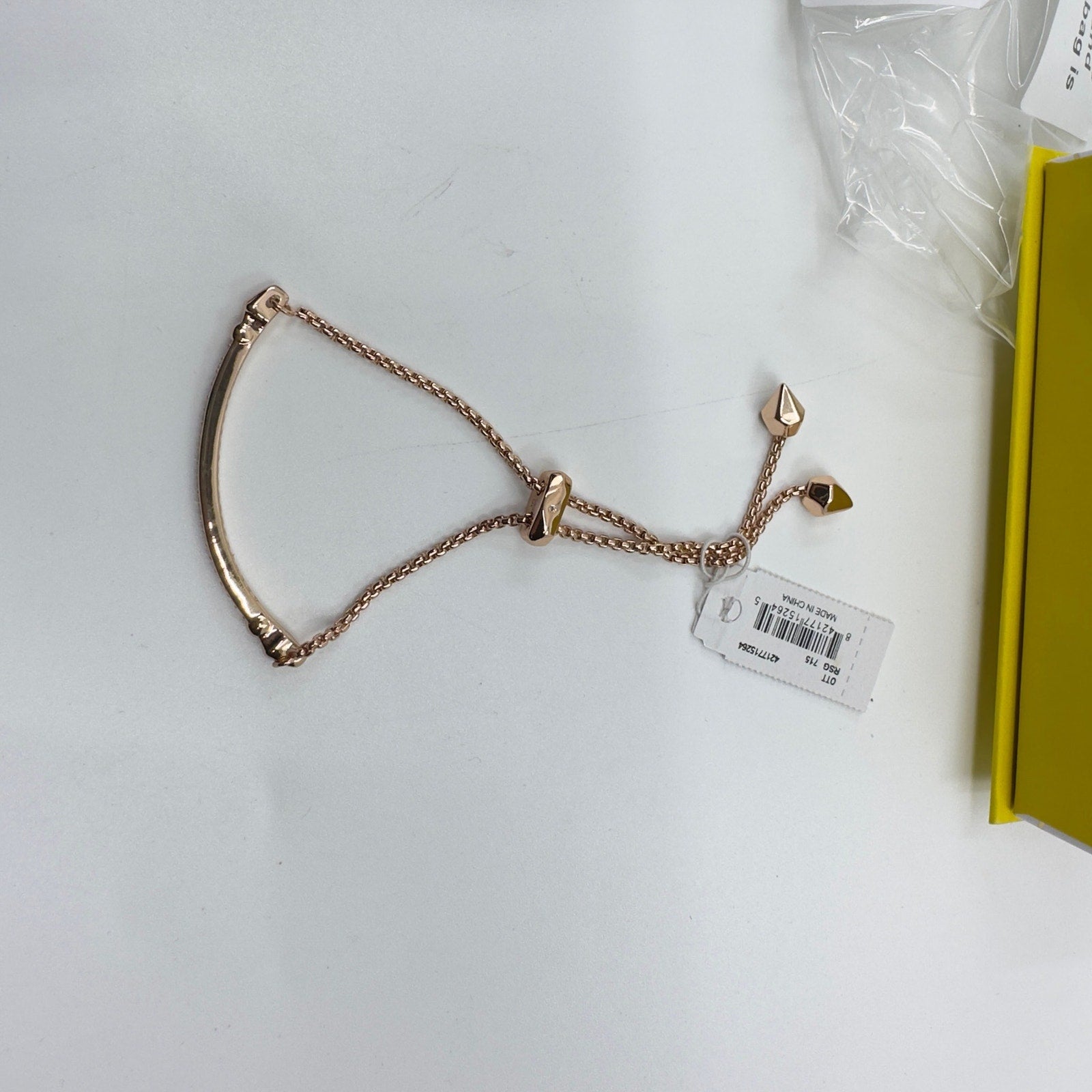 Kendra Scott Womens Ott Bracelet Adjustable Chain Rose Gold Metal White