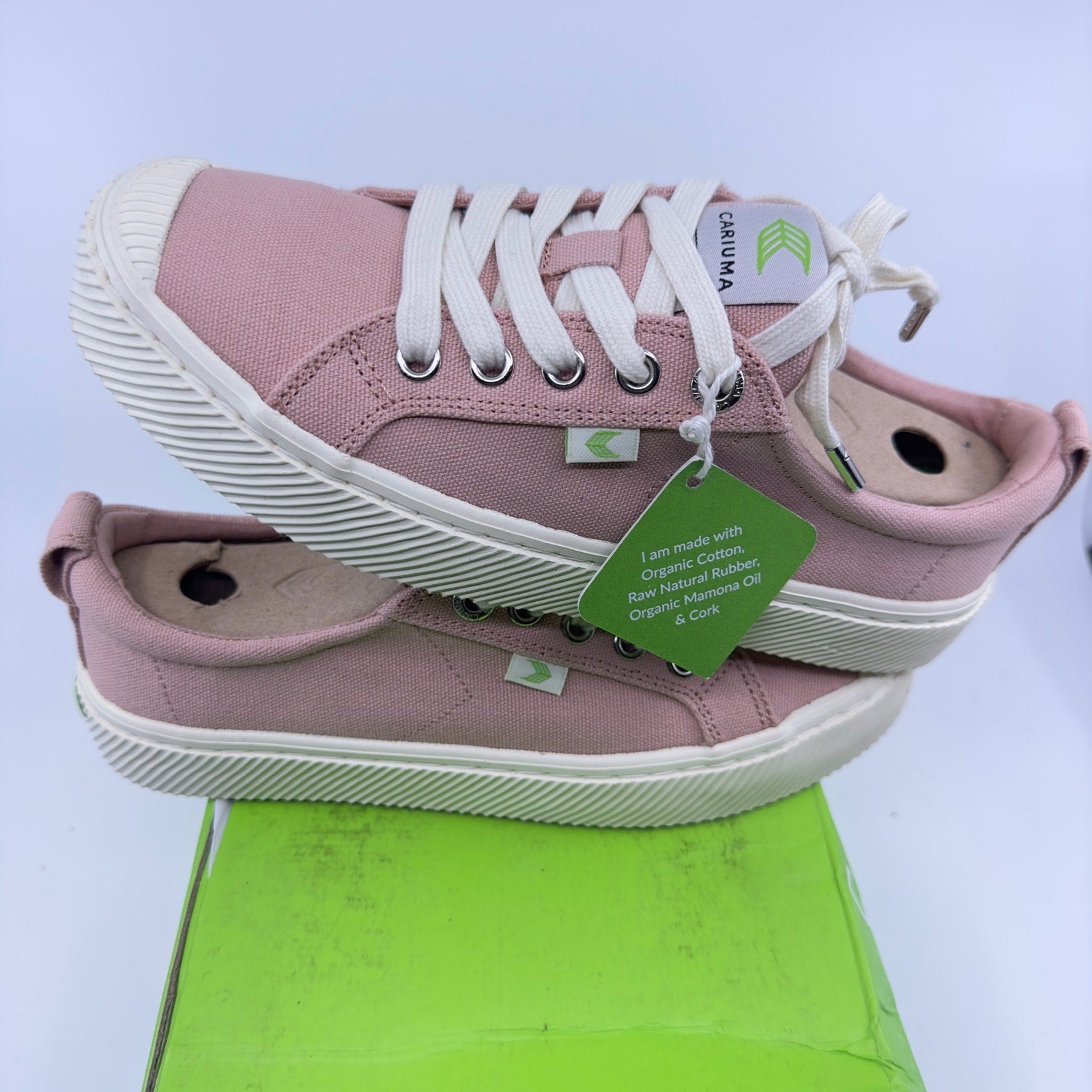 Cariuma Unisex Oca Low Canvas Sneaker Casual Shoes Lace-Up Rose Pink Size 5/6.5