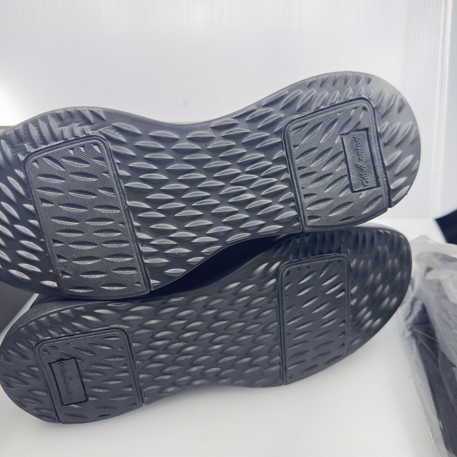 OrthoComfoot Mens Arc Support Casual Canvas Slip On Shoes Gray/Black Size 9 M
