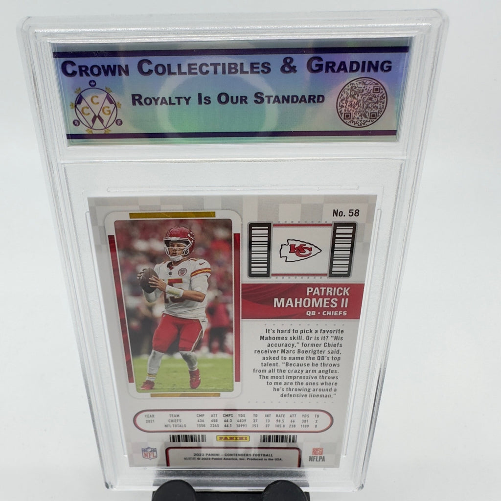 2022 Panini Contenders Season Ticket #58 - Patrick Mahomes II - Graded MINT 10