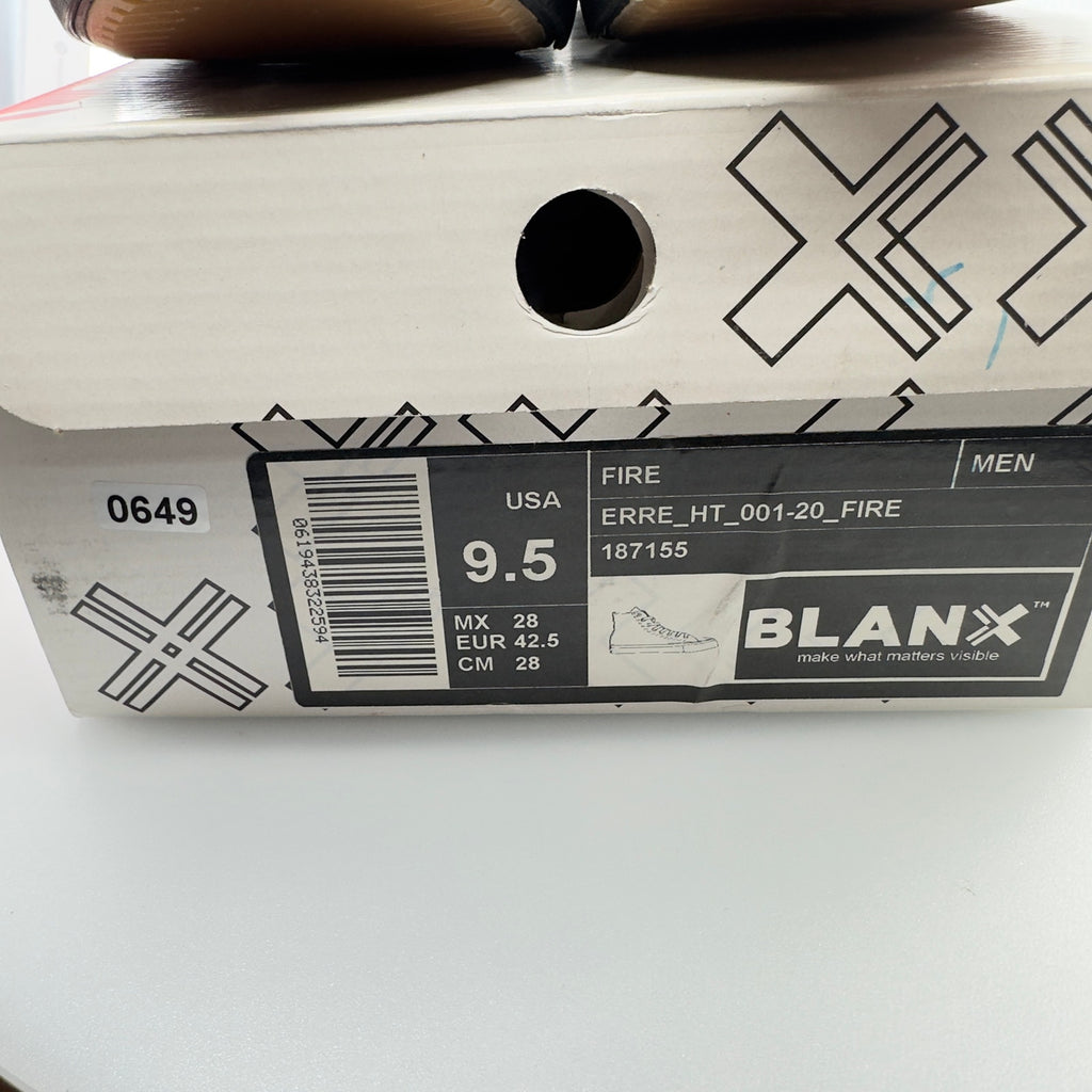 Blanx Mens Blanx Erre Fire Canvas Sneakers High Top White/Black Size 9.5 187155