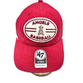 47 Brand Men's Hat MVP Adjustable Los Angeles Angels Trucker Snapback Red OSFA