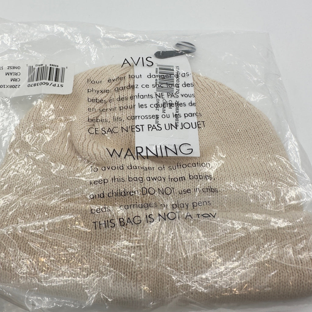 Staple Mens Cuffed Pigeon NYOF Label Beanie Winter Hats Cream Size OS 2208X10818