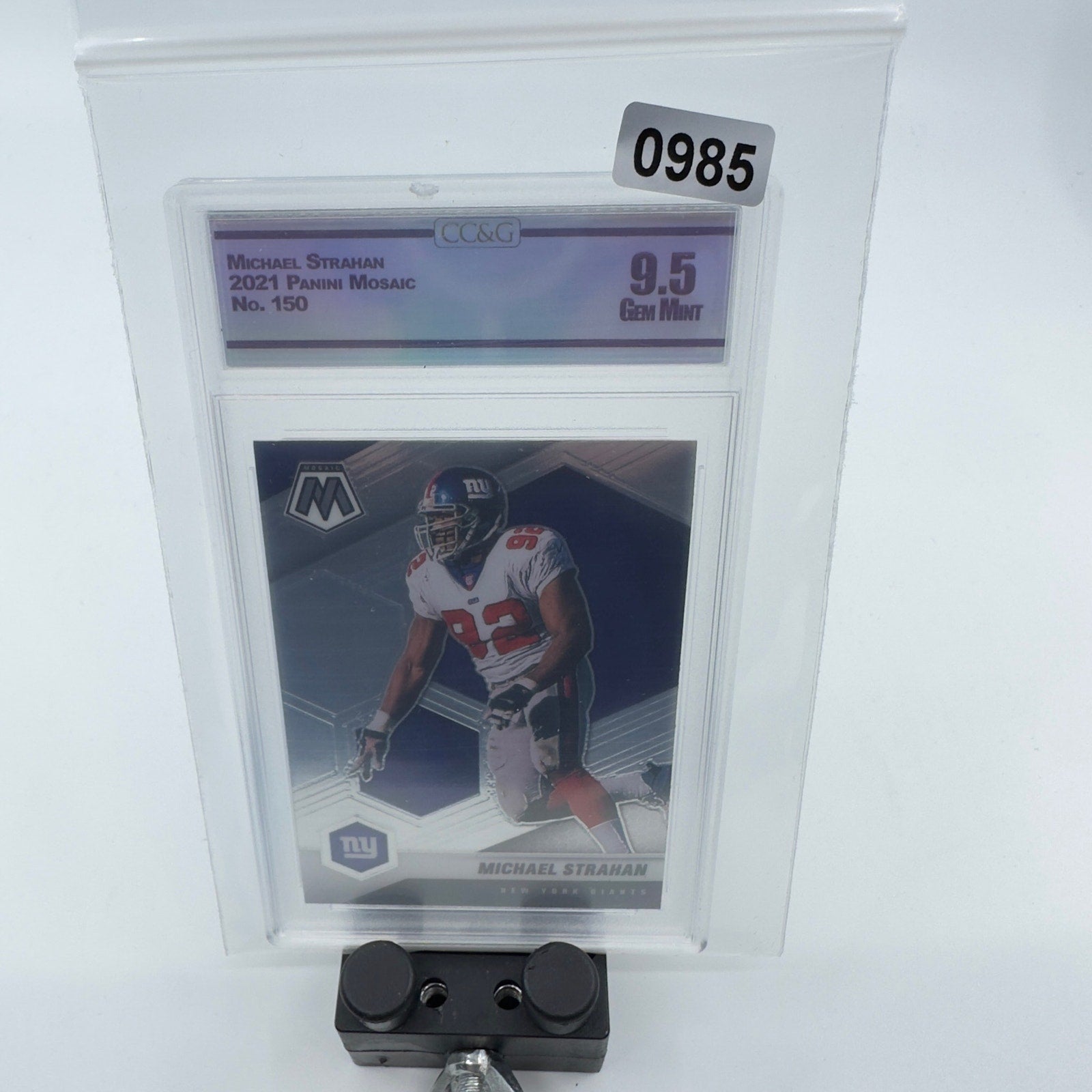 2021 Panini Mosaic NFL Football #150 Michael Strahan New York Giants Graded 9.5
