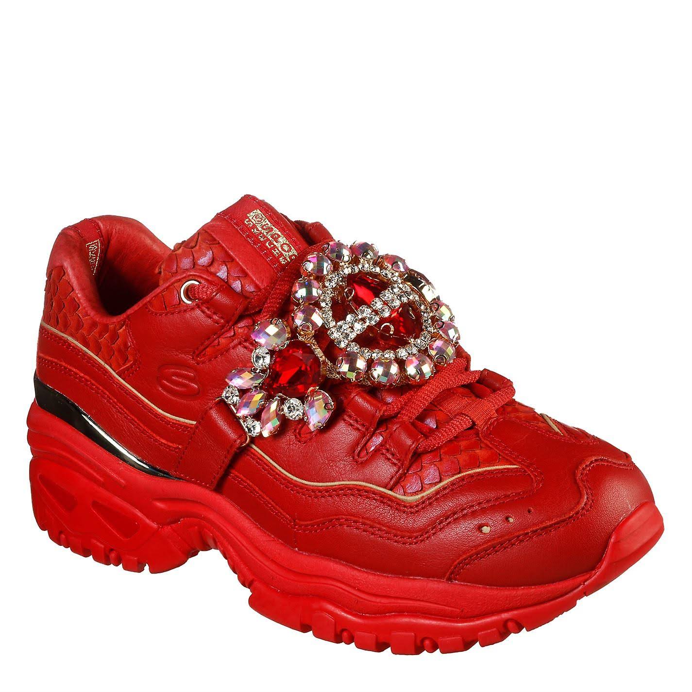 Skechers Womens Energy Stone G Trainers Low Top Sneakers Red Size 7.5