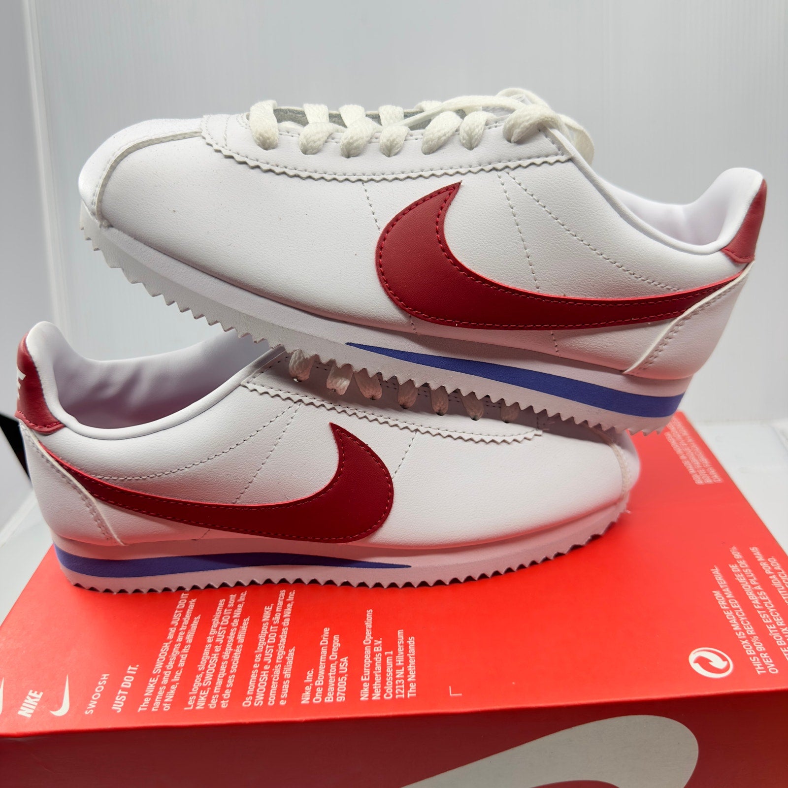 Nike Womens Shoes Cortez Classic Low Leather Athletic Sneakers White Size 5.5