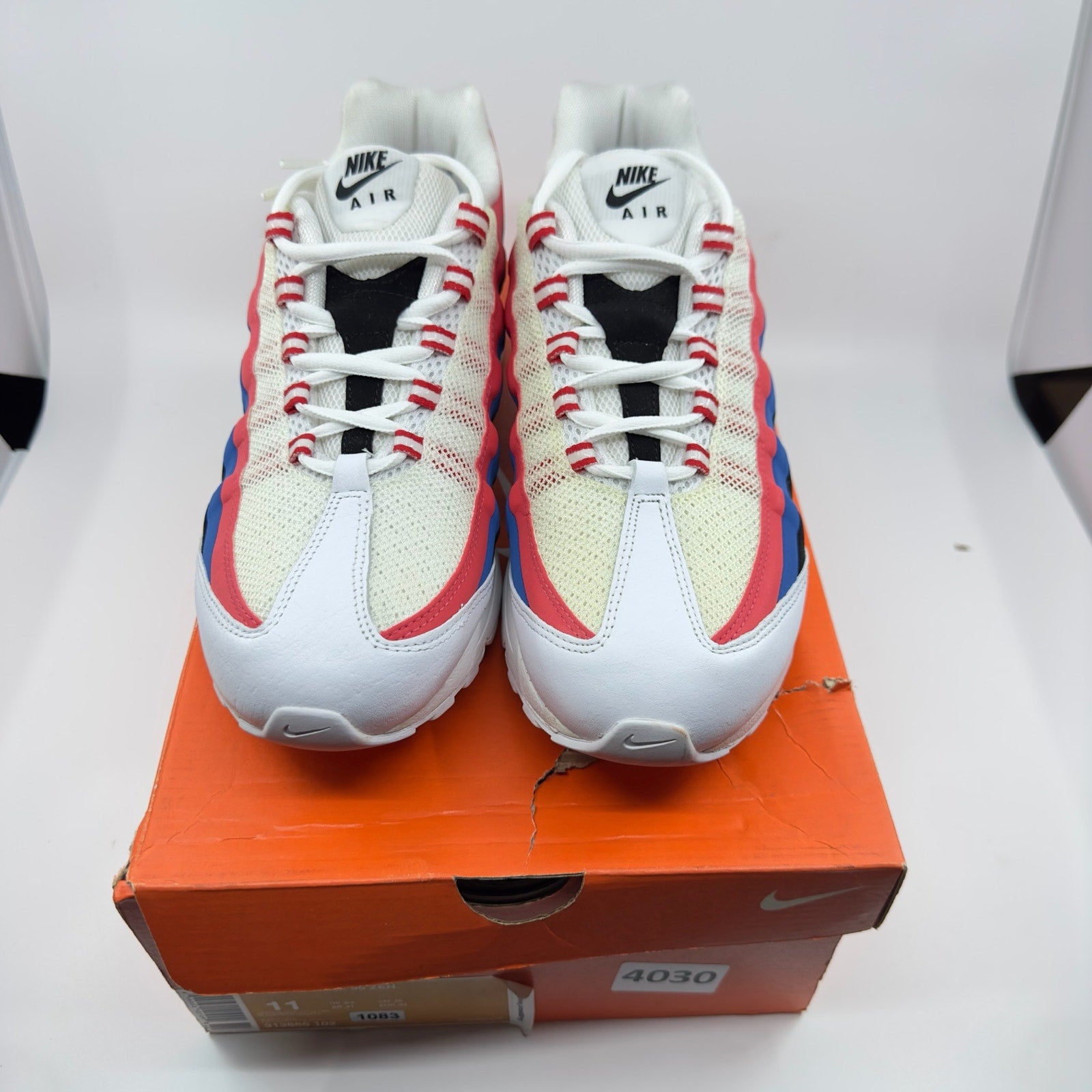 Nike Air Max 95 Zen Sneaker Shoes Lace-Up Low Top Red White Blue Womens 11