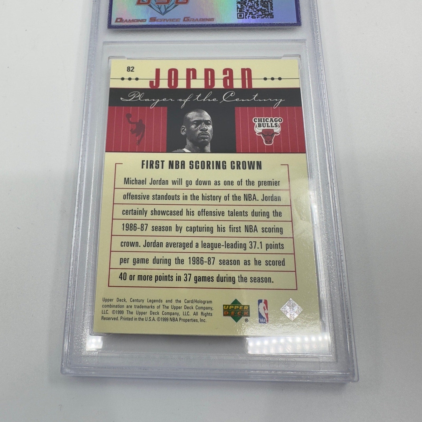 1999 Upper Deck Century Legends #82 Player Of The Century Michael Jordan MINT 9