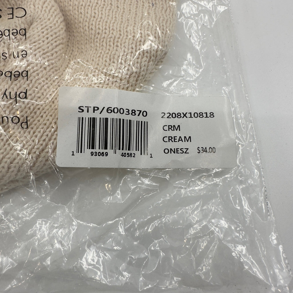 Staple Mens Cuffed Pigeon NYOF Label Beanie Winter Hats Cream Size OS 2208X10818