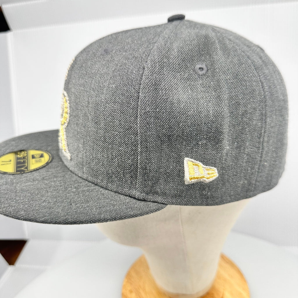 New Era Men's Fitted Hat 59Fifty Colorado Rockies MLB Flat Bill Gray Gold 7 3/8
