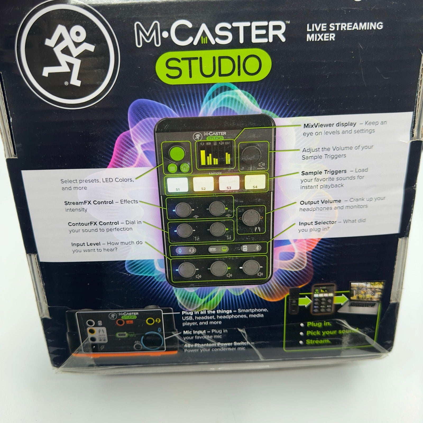 Mackie M-Caster Studio Desktop Live Streaming Mixer Bluetooth/USB Connect Black