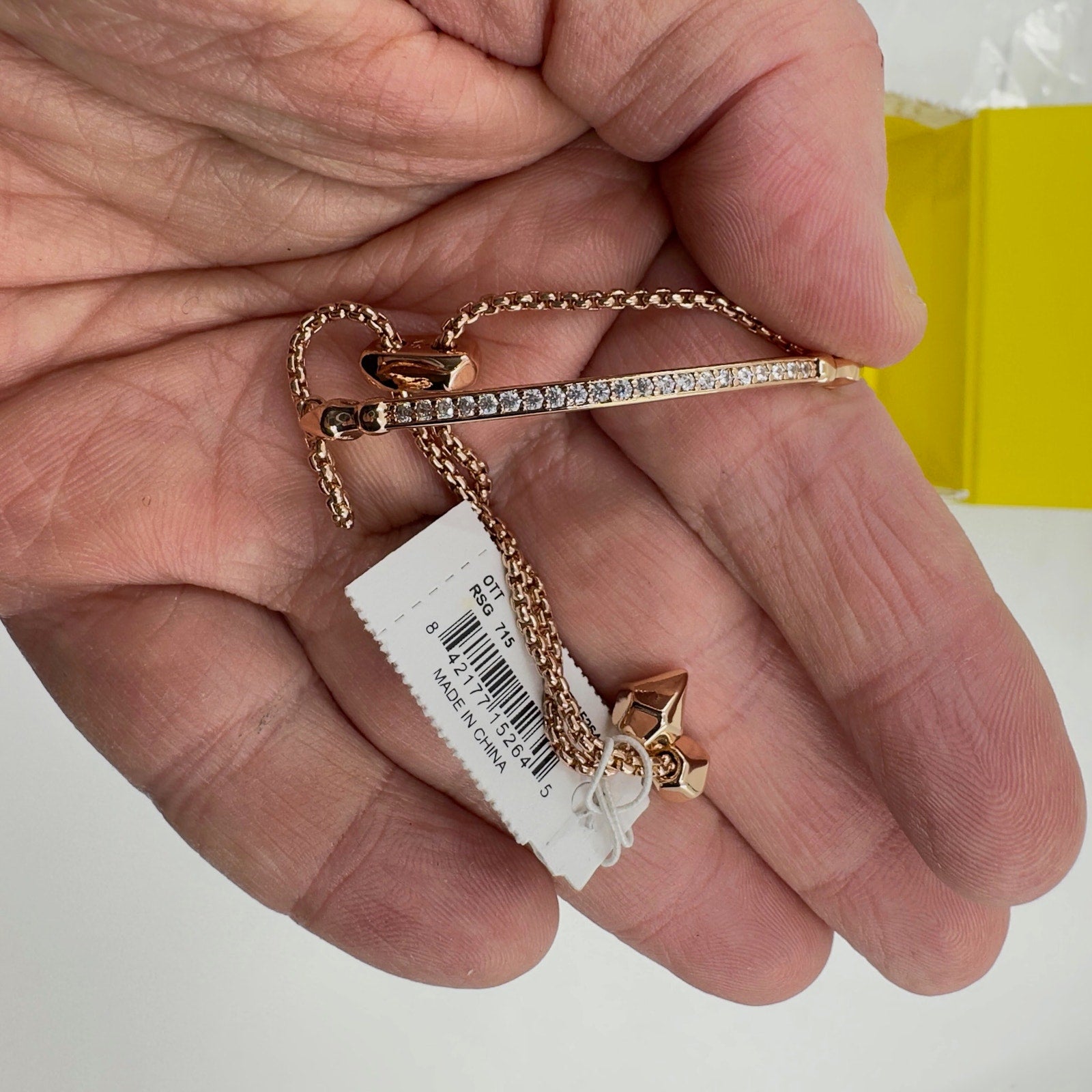 Kendra Scott Womens Ott Bracelet Adjustable Chain Rose Gold Metal White