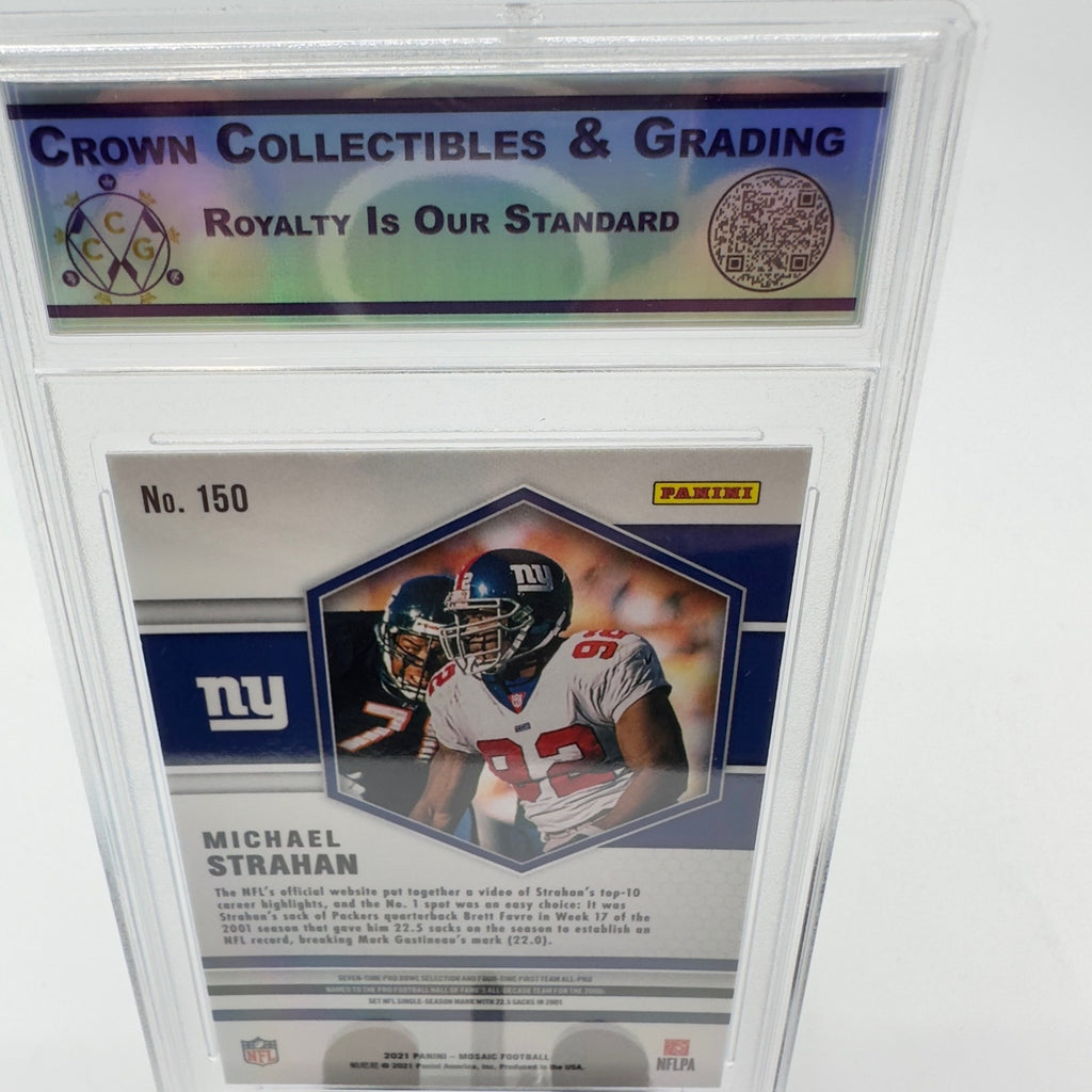 2021 Panini Mosaic NFL Football #150 Michael Strahan New York Giants Graded 9.5