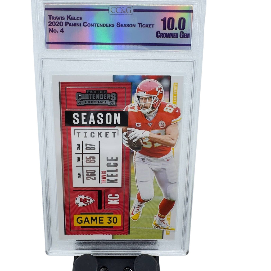 2020 Panini Contenders Season Ticket #4 Travis Kelce Kansas City Chiefs MINT 10