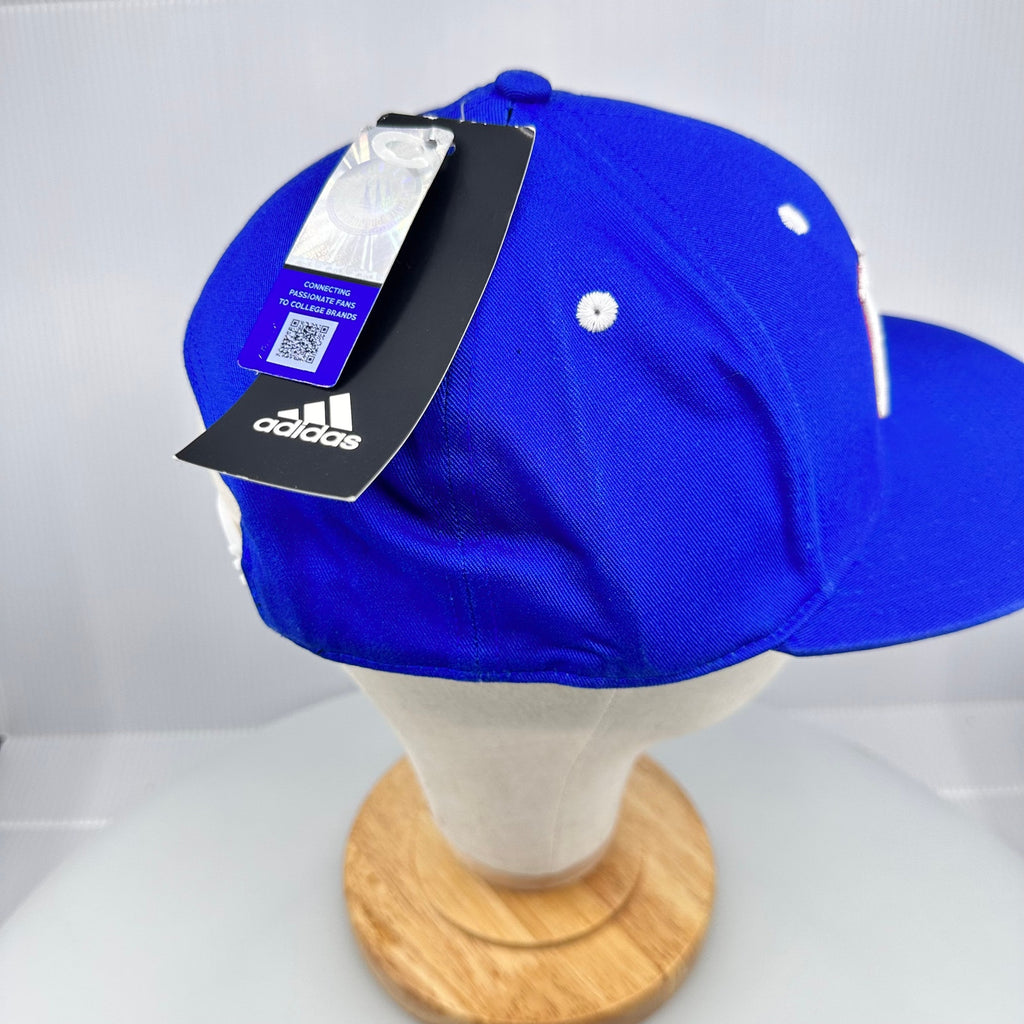 Adidas Men's Hat Flat Brim Snap University of Kansas Jayhawks Blue OSFM