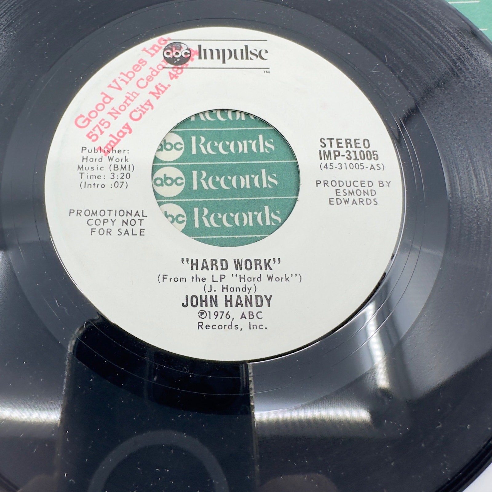 John Handy Hard Work Vinyl Record Album ABC 1976