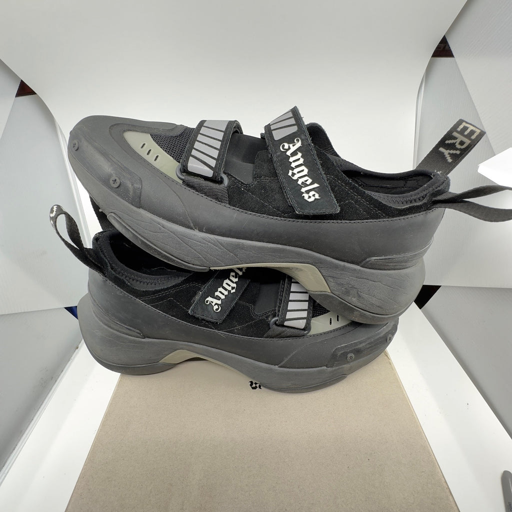 Palm Angels Mens Recovery Touch Strap Low Sneaker Shoes Black White Size EU 44