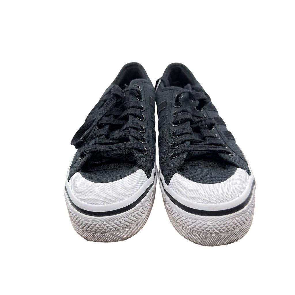 Adidas Womens NIZZA Sneakers Casual Shoes Lace-Up Low Top Black/White 9 EE5615