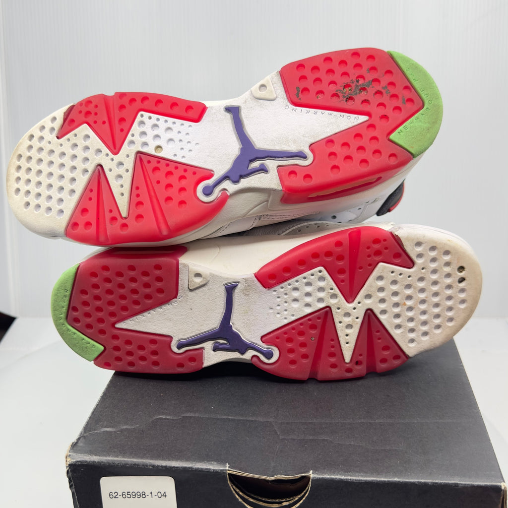 Nike Air Jordan 6 Retro ‘Hare’ Shoes  384665 062 White University Red Size 4.5Y
