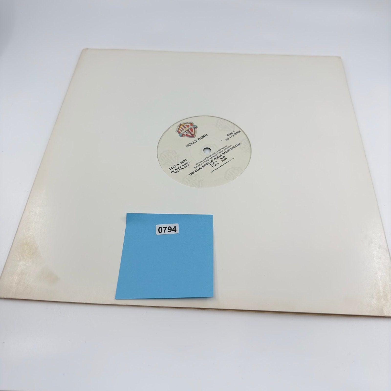 Warner Bros. Holly Dunn The Blue Rose Of Texas Radio Special Vinyl Record Album